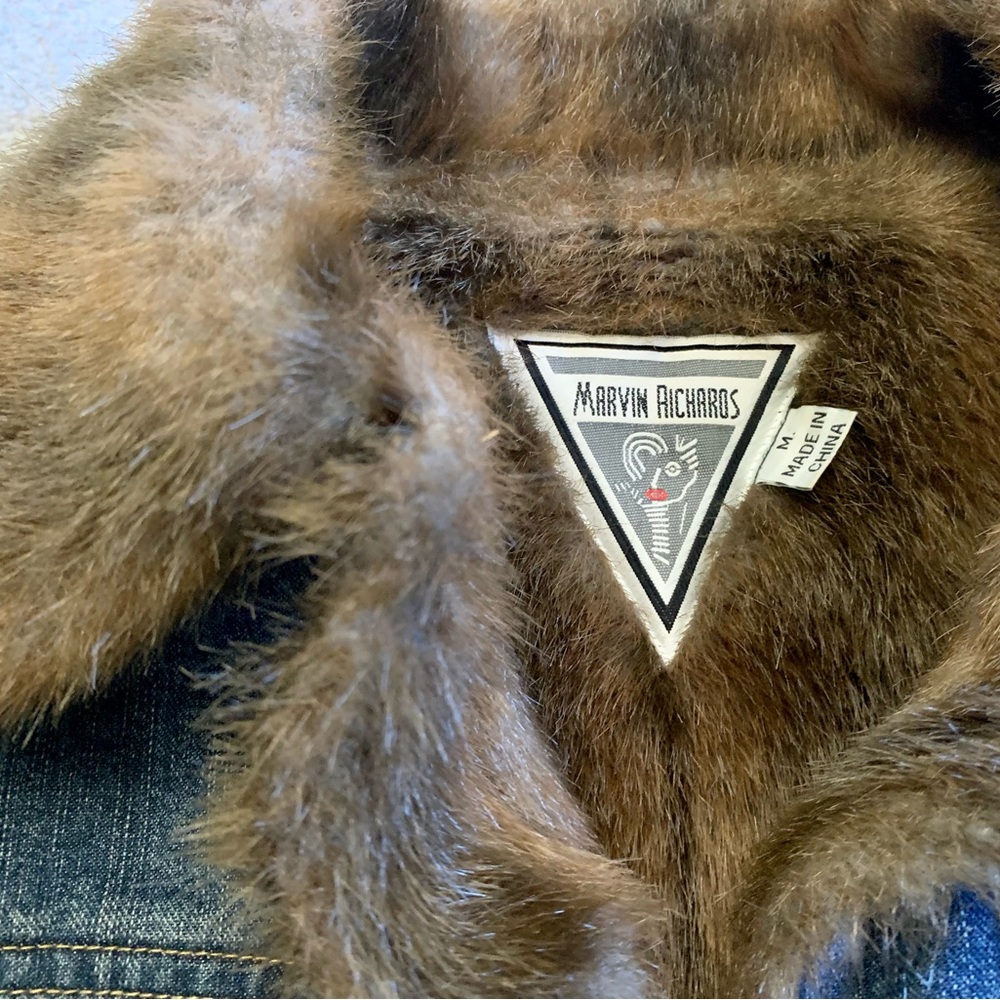 🌠🧥 Vintage Faux Fur lined Jacket by Marvin Richards ✨ - Picture 7 of 8